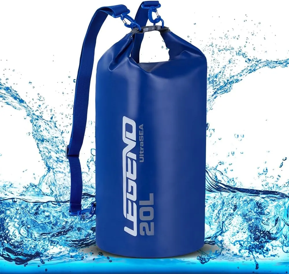 Legend UltraSEA Waterproof Dry Bag 5L/10L/20L/30L - Drybag Waterproof Bag for Kayaking, Swimming & Travel, Roll Top Floating Dry Bag, Lightweight Dry Sack for Boating, Rafting and Beach - 20L Blue