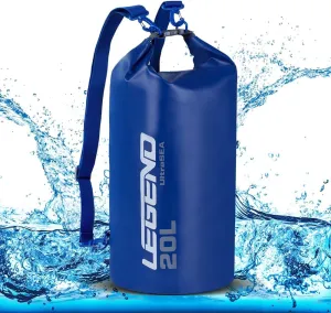 Legend UltraSEA Waterproof Dry Bag 5L/10L/20L/30L - Drybag Waterproof Bag for Kayaking, Swimming & Travel, Roll Top Floating Dry Bag, Lightweight Dry Sack for Boating, Rafting and Beach - 20L Blue