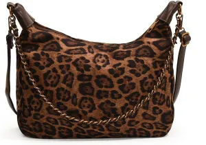 Leopard Faux Suede Purse for Women Cheetah Print Handbags Shoulder Purse Hobo purse