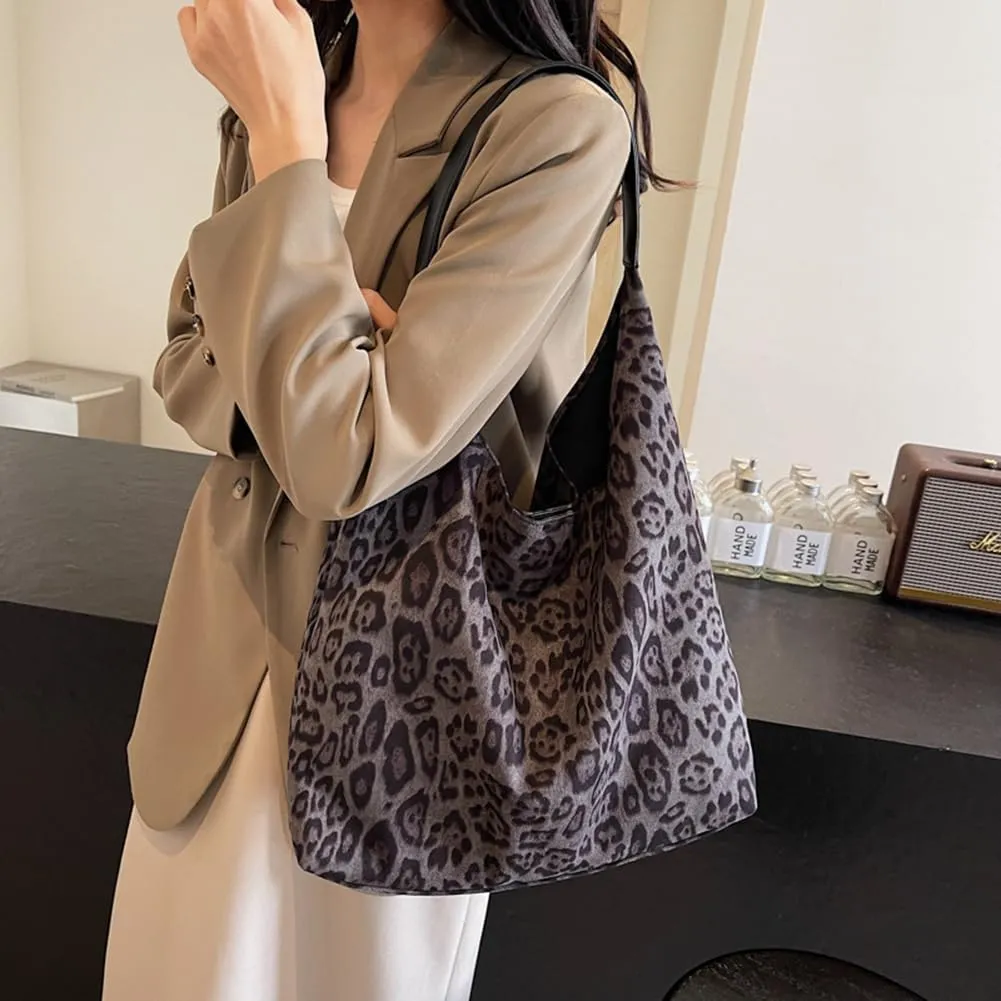 Leopard Purse for Women Slouchy Hobo Bag Cheetah Print Tote Bag Purse