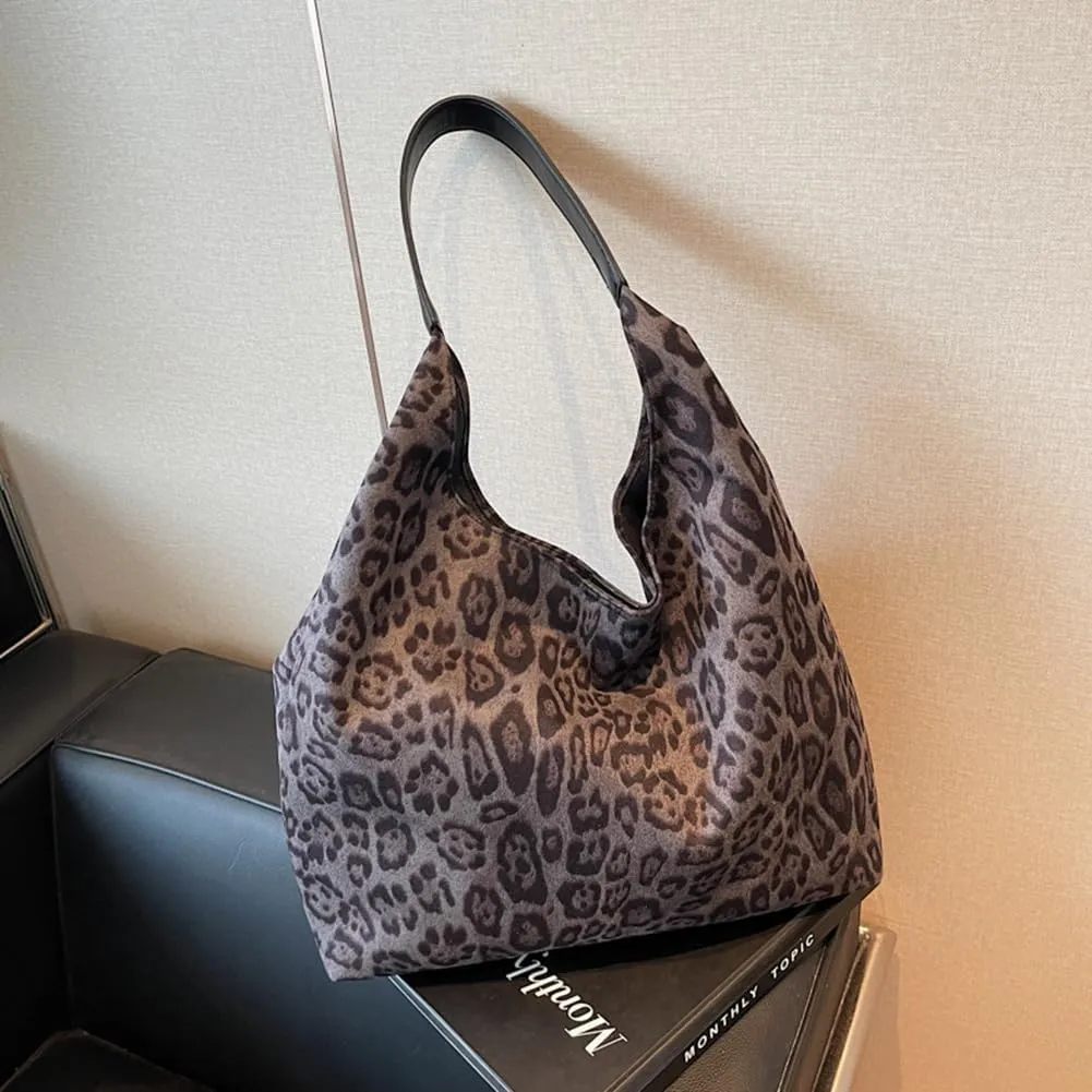 Leopard Purse for Women Slouchy Hobo Bag Cheetah Print Tote Bag Purse
