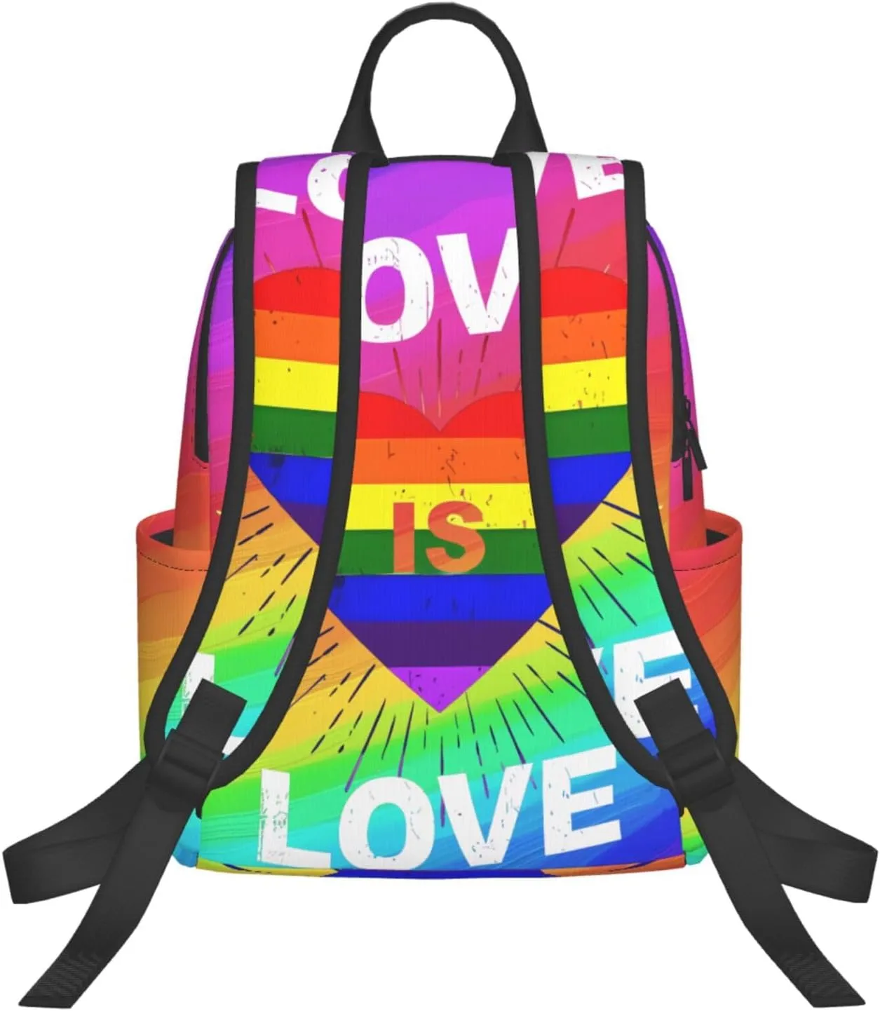 LGBT Pride Rainbow Gay Love is love Heart Travel Laptop Backpack Casual Backpacks Double Shoulder Daypack Notebook Rucksack Work Bags Sports Bag for Gym Hiking Camping Beach
