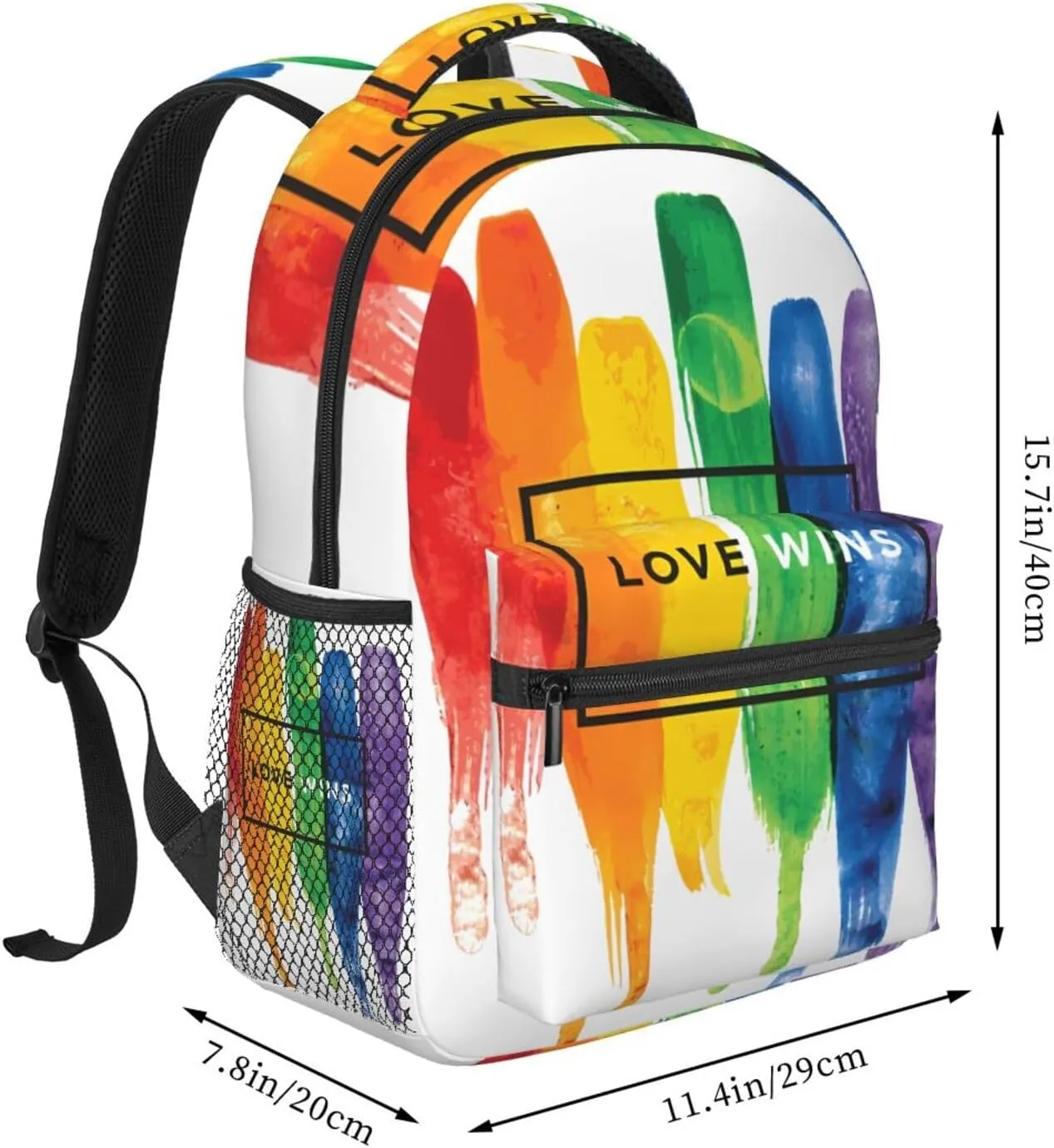 Lgbt Pride Rainbow Gay Love Wins Rainbow Backpacks 15 Inch Laptop Backpack Multipurpose Double Shoulder Bag For Men Women Gifts
