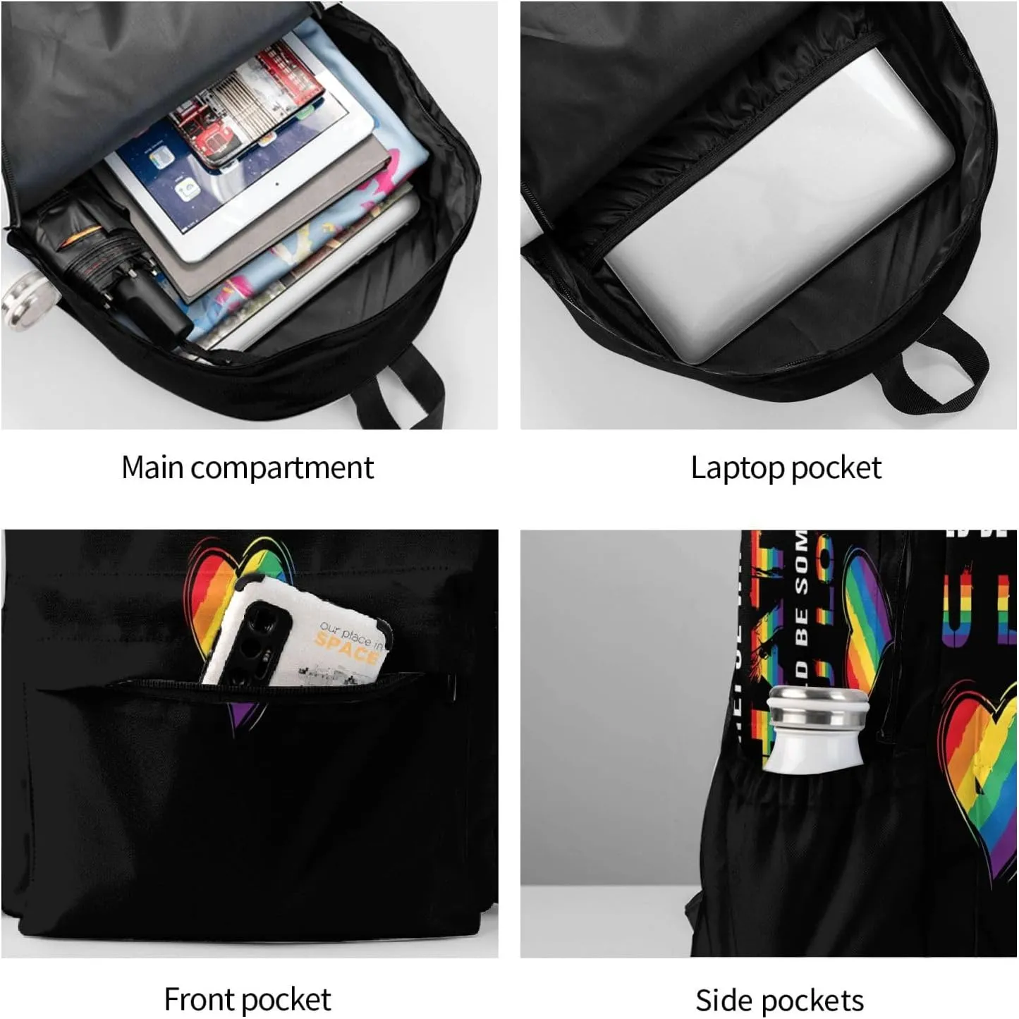 Lgbt Rainbow Gay Pride Flag Hate It Could Be Someone You Love Laptop Backpack Shoulder Bag Laptop Pack Travel Backpacks Commuter Back Pack Casual Daypack Bags With Side Pockets