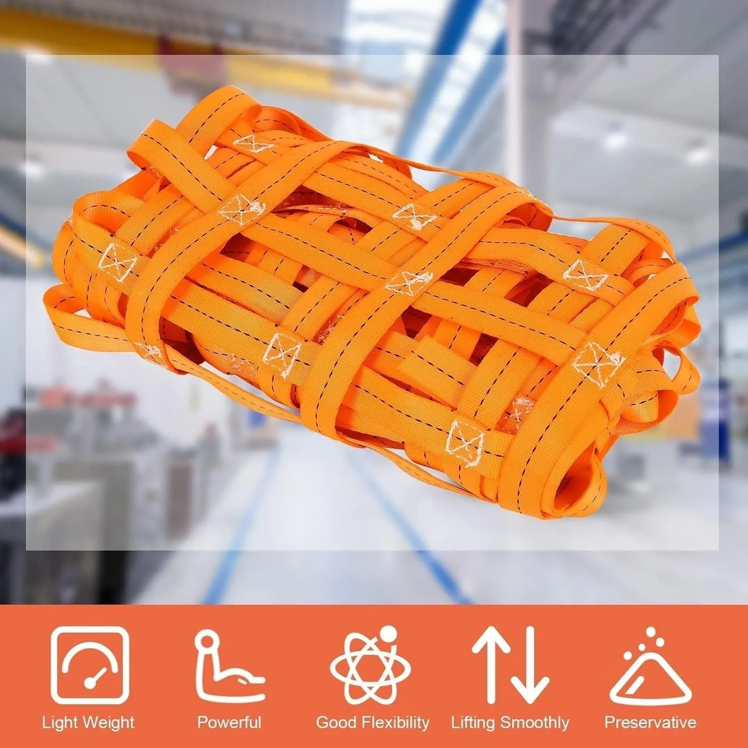 Lifting Hoisting Net - Polyester Cargo Hanging Net, Tear Resistant Nylon Cargo Sling Net, Loading and Unloading Garden Lifting Net Straps Handling Straps(1.5 X 1.5M/Mesh 10cm/Load 2.5t)