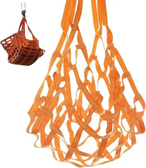 Lifting Hoisting Net - Polyester Cargo Hanging Net, Tear Resistant Nylon Cargo Sling Net, Loading and Unloading Garden Lifting Net Straps Handling Straps(1.5 X 1.5M/Mesh 10cm/Load 2.5t)