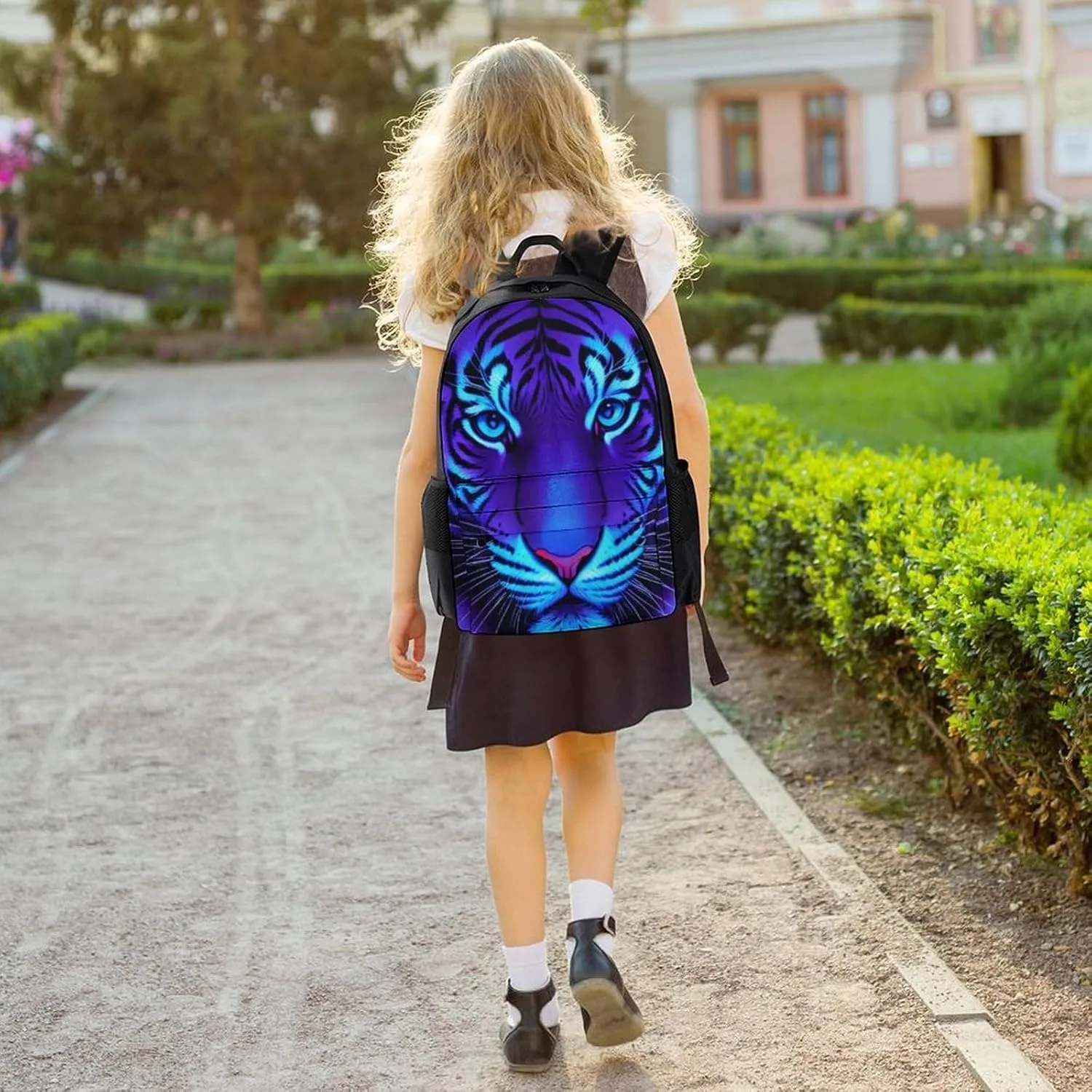 Lightweight Daypack Backpack for Sports Travel Running - Large Capacity Multipurpose Anti-Theft Bookbag, Trippy Tiger Animal Art Laptop Backpack Daypack