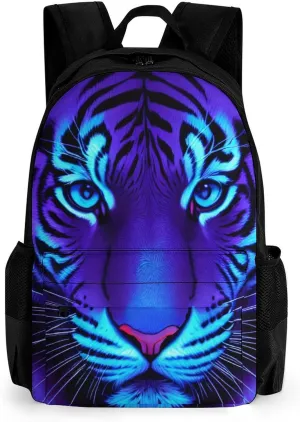 Lightweight Daypack Backpack for Sports Travel Running - Large Capacity Multipurpose Anti-Theft Bookbag, Trippy Tiger Animal Art Laptop Backpack Daypack
