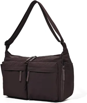 Lightweight Nylon Sling Bag for 13-Inch Laptop, Multi-Pocket Design, Adjustable Strap, Unisex Casual Crossbody Bag
