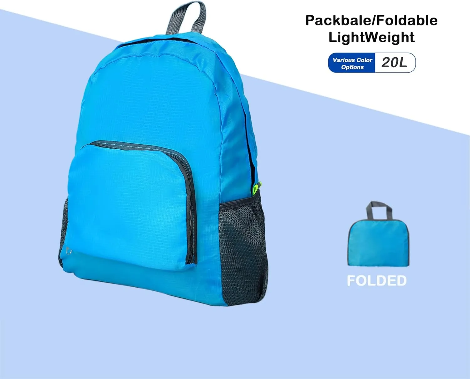 Lightweight Packable Foldable Backpack for Travel & Hiking - Outdoor Backpack for Women & Men (Blue)