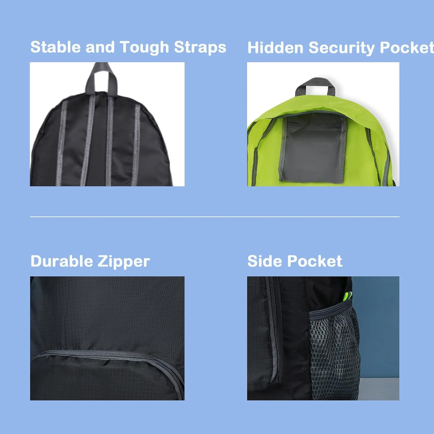 Lightweight Packable Foldable Backpack for Travel & Hiking - Outdoor Backpack for Women & Men (Blue)