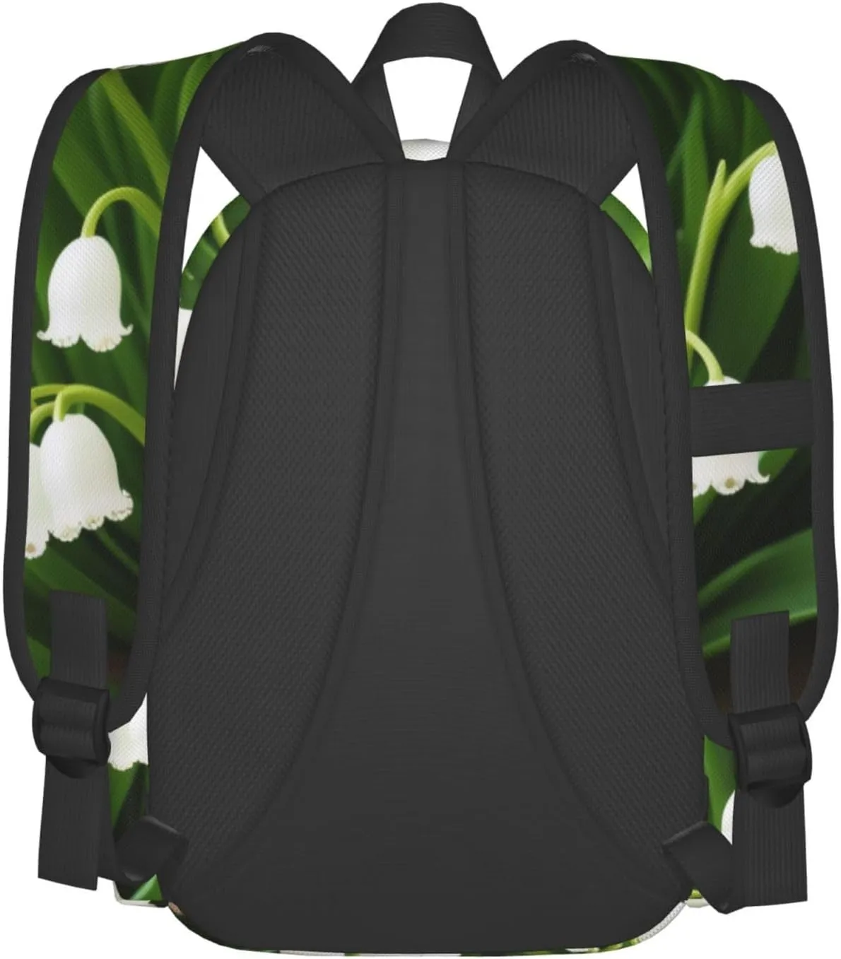 Lilies Of The Valley Backpack Print Shoulder Canvas Bag Travel Large Capacity Casual Daypack With Side Pockets