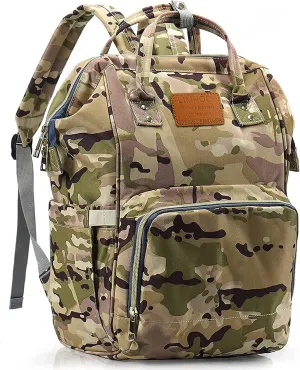 Limhoo Diaper Bag Backpack for Men Dad, Waterproof Large Canvas Camo Nappy Bags, Baby Care Bag (Camo)
