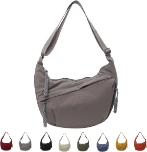 Limorence Crossbody Bag, Limorence Women's Fashion Plain Color Nylon Crossbody Bag, Slouchy Sling Hobo Bag