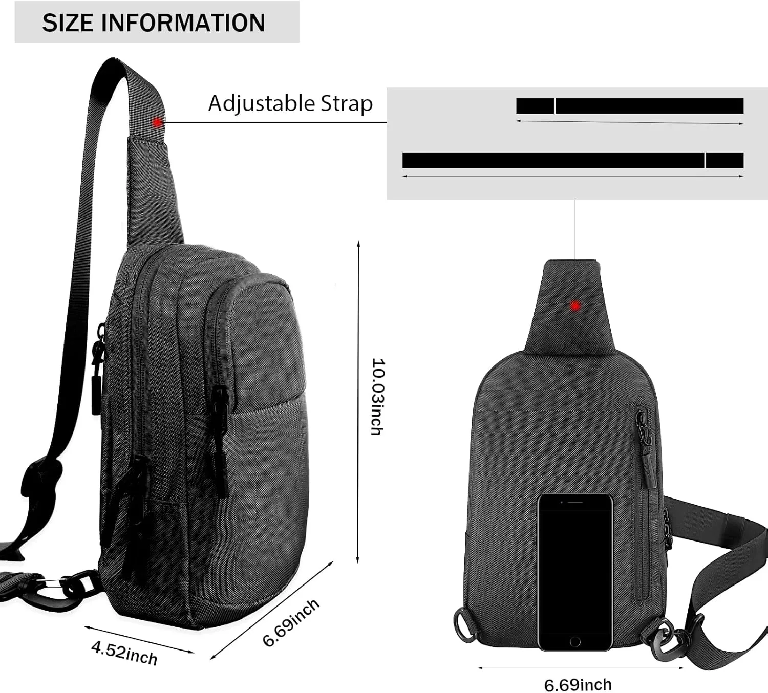 LLi Cufite Mini Sling Bag Waterproof Crossbody Chest Bag, Small Crossbody Casual Trendy Travel Phone Bag for Men Women