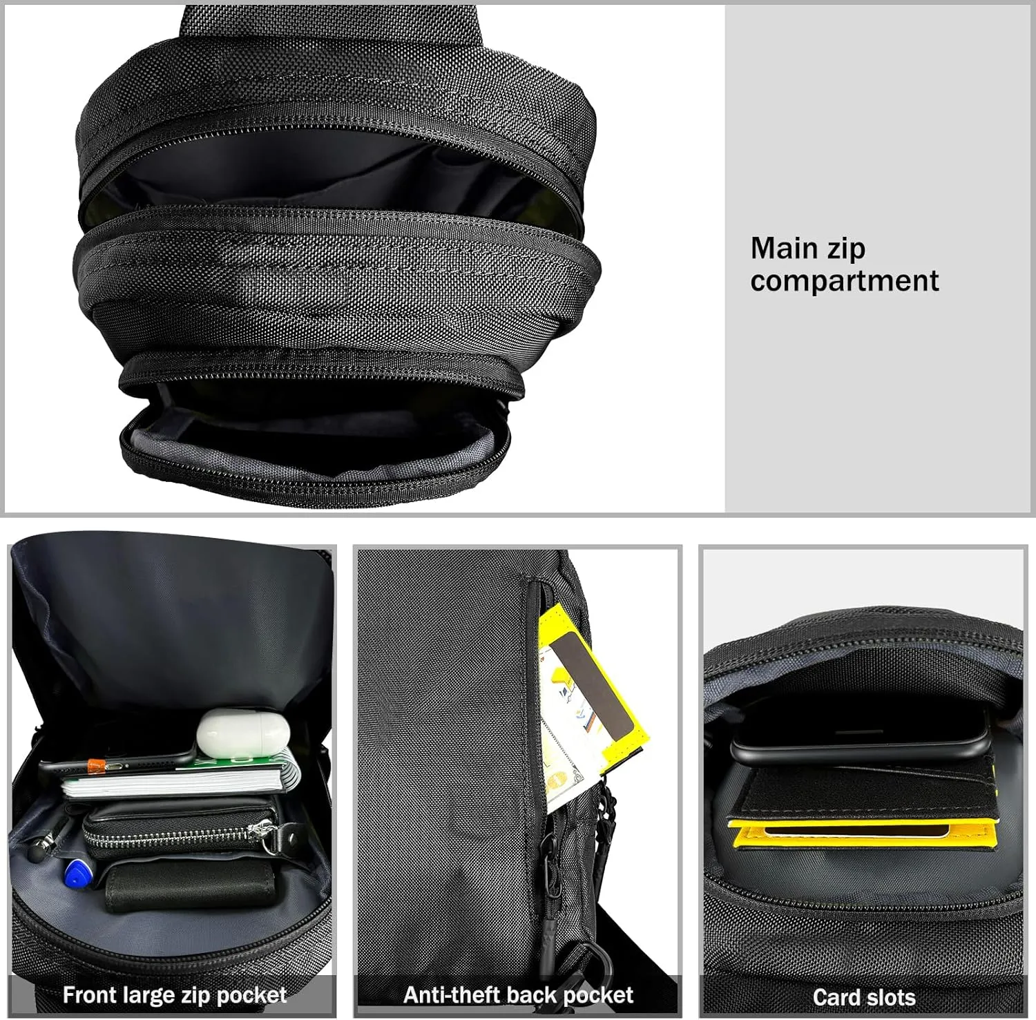 LLi Cufite Mini Sling Bag Waterproof Crossbody Chest Bag, Small Crossbody Casual Trendy Travel Phone Bag for Men Women