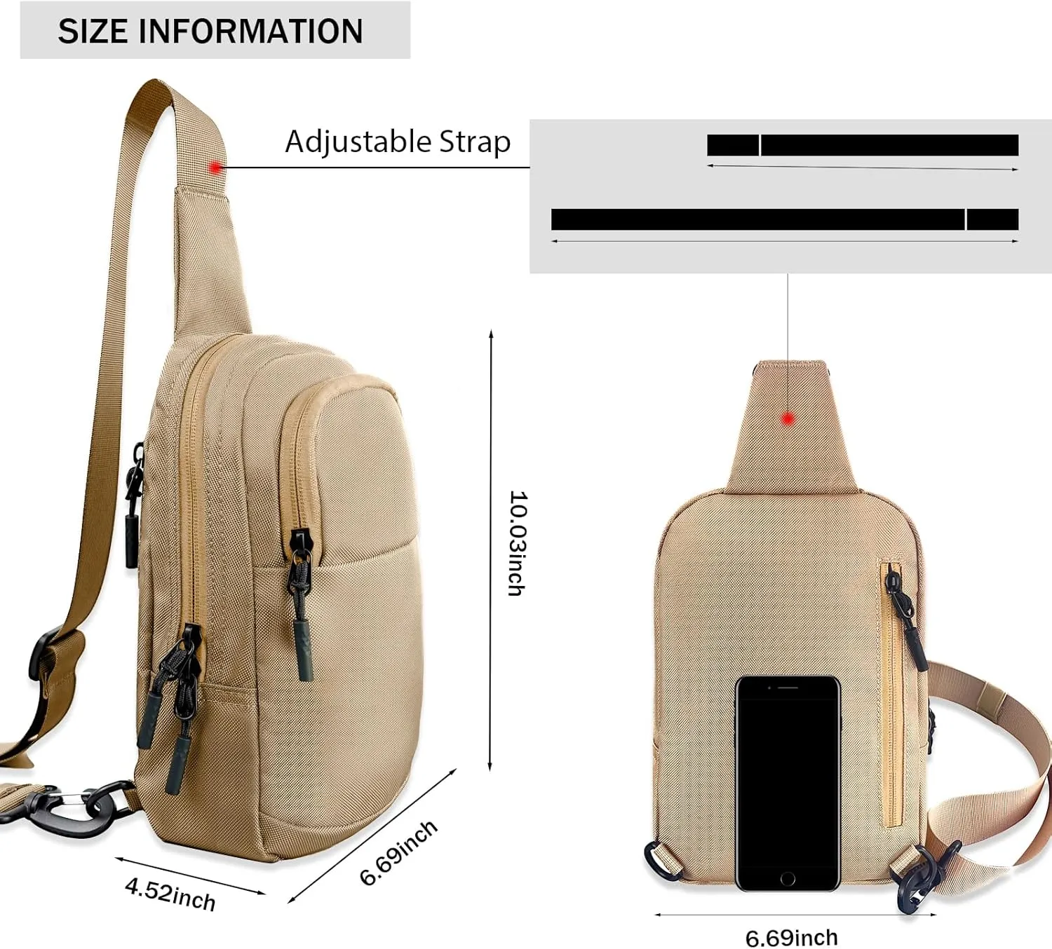 LLi Cufite Mini Sling Bag Waterproof Crossbody Chest Bag, Small Crossbody Casual Trendy Travel Phone Bag for Men Women