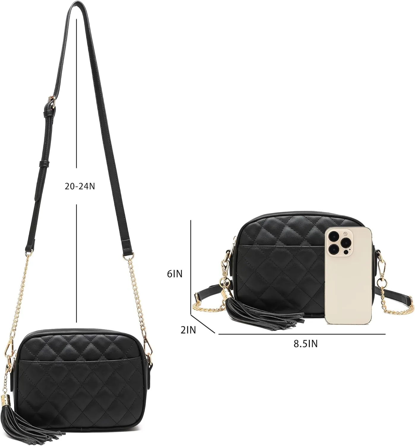 lola mae Quilted Crossbody Bag, Trendy Design Shoulder Purse