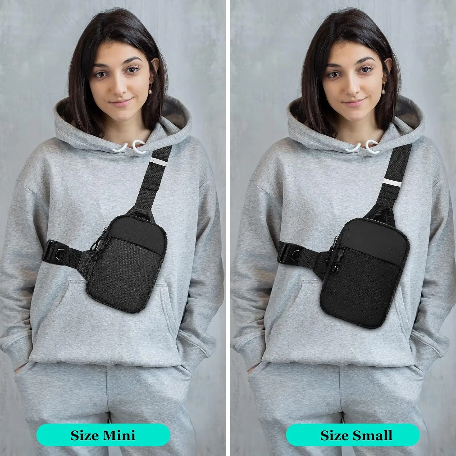 Long Keeper Mini Sling Bag - Men Women Small Waterproof Crossbody Bag Casual Phone Chest Bag for Travelling Hiking