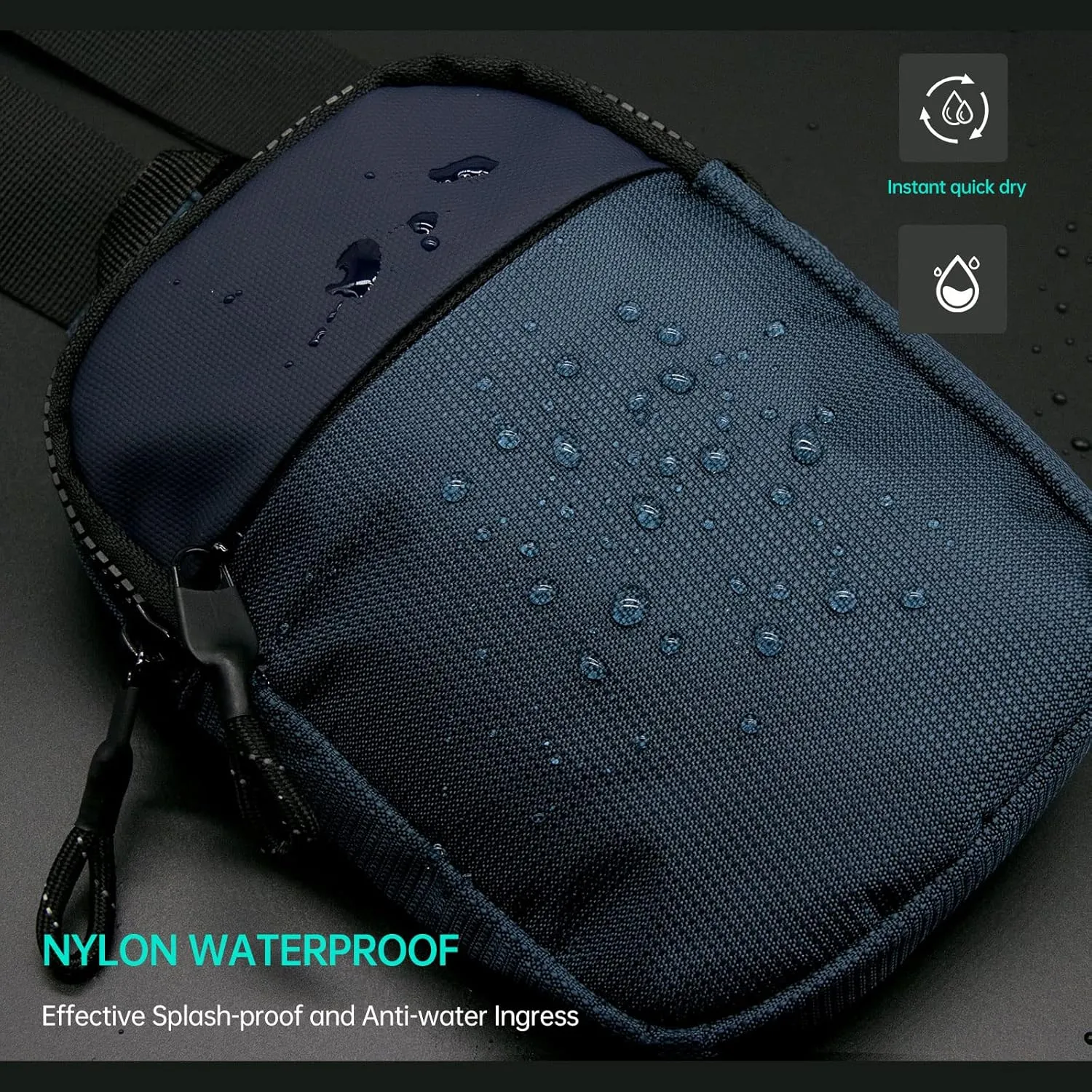 Long Keeper Mini Sling Bag - Men Women Small Waterproof Crossbody Bag Casual Phone Chest Bag for Travelling Hiking