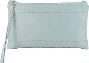 LONI Womens Divine Faux Suede Clutch/Shoulder/Crossbody/Wristlet Bag Size Large