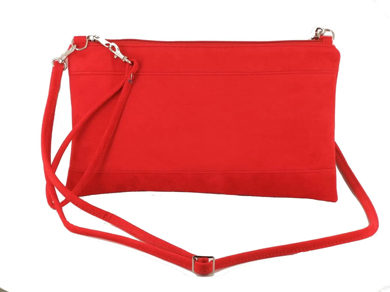 LONI Womens Divine Faux Suede Clutch/Shoulder/Crossbody/Wristlet Bag Size Large