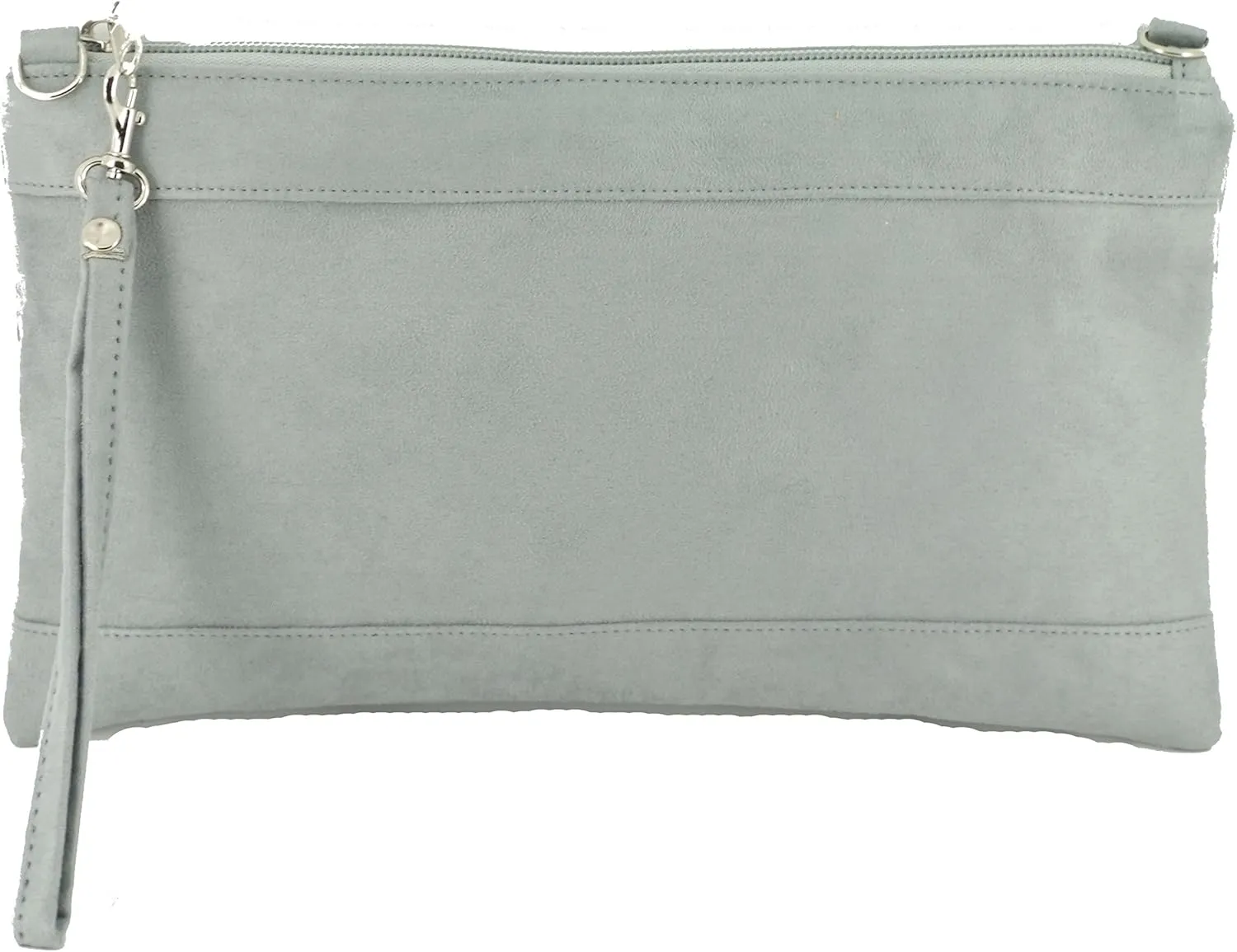 LONI Womens Divine Faux Suede Clutch/Shoulder/Crossbody/Wristlet Bag Size Large