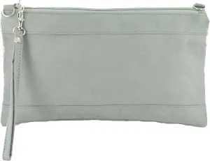 LONI Womens Divine Faux Suede Clutch/Shoulder/Crossbody/Wristlet Bag Size Large