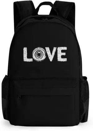 Love Horror Eyeballs Fashion Backpack Light Weight Daily Travel Hiking Laptop Shoulder Bag