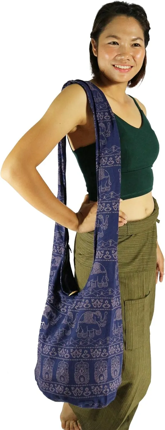 Lovely Creations Hippie Boho New Elephant Crossbody Bohemian Gypsy Sling Shoulder Large Size