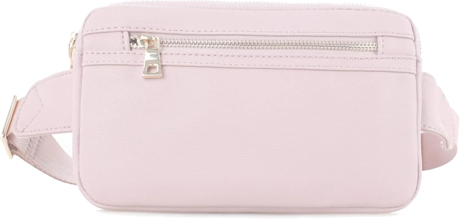 LOVESOME Vegan Leather Everywhere Fashion Waist Bag Fanny Pack Crossbody Bag Belt Bag Sling Bag with Adjustable Strap for Women (Blush)