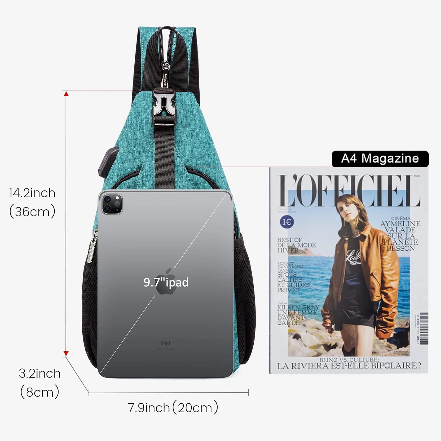 LOVEVOOK Sling Bag for Women Casual Daypack Nylon Crossbody Sling Backpack Travel Shoulder Bag Hiking Daypack
