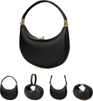 Lushandy PU Leather Crescent Bag and Women's Luna 4-in-1 Shoulder Bag, Half Moon Bag, Hobo Clutch
