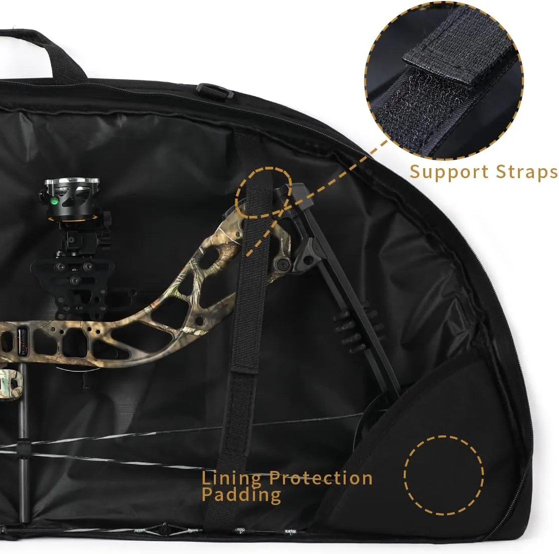 LWANO Compound Bow Case Soft Light-Weight Bow Bag with Arrow Pocket and Backpack Straps