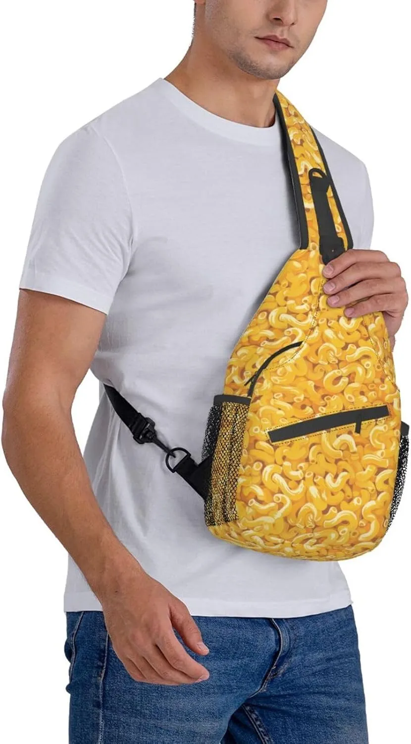 Macaroni Sling Backpack Chest Bag Crossbody Shoulder Bag Gym Cycling Travel Hiking Daypack For Men Women