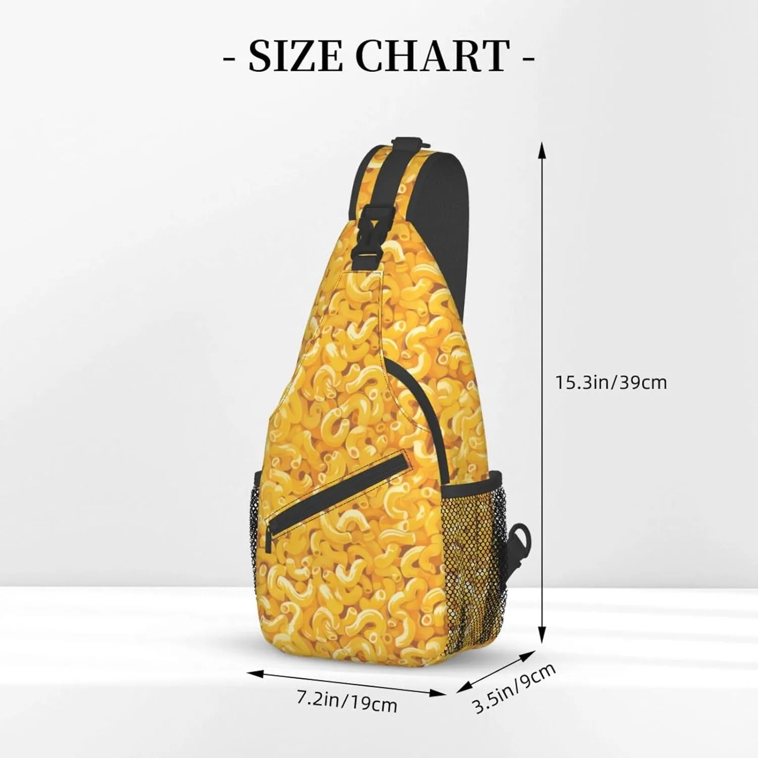 Macaroni Sling Backpack Chest Bag Crossbody Shoulder Bag Gym Cycling Travel Hiking Daypack For Men Women