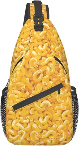 Macaroni Sling Backpack Chest Bag Crossbody Shoulder Bag Gym Cycling Travel Hiking Daypack For Men Women