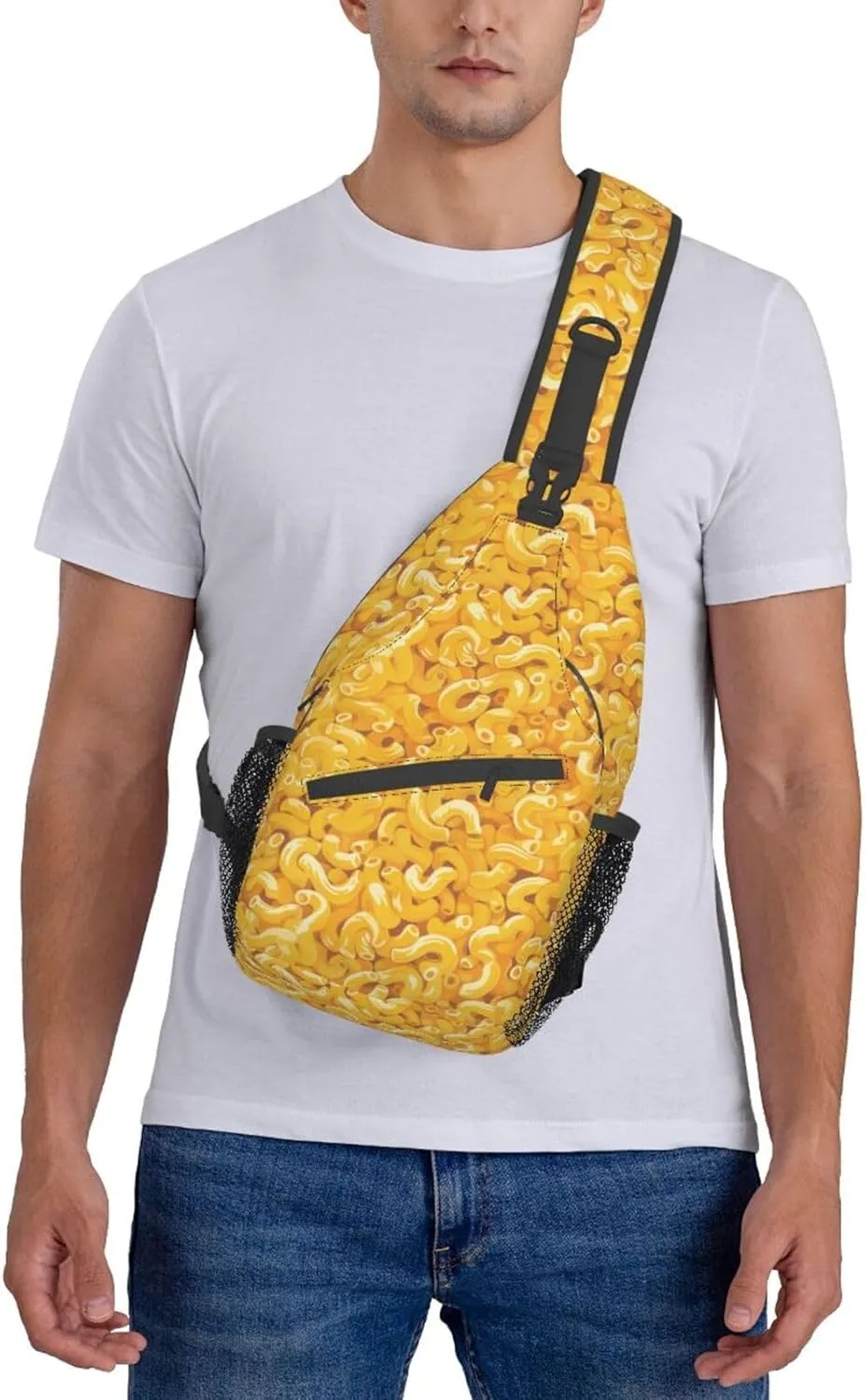 Macaroni Sling Backpack Chest Bag Crossbody Shoulder Bag Gym Cycling Travel Hiking Daypack For Men Women