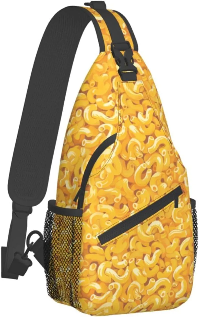 Macaroni Sling Backpack Chest Bag Crossbody Shoulder Bag Gym Cycling Travel Hiking Daypack For Men Women