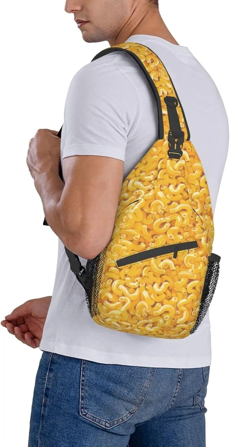Macaroni Sling Backpack Chest Bag Crossbody Shoulder Bag Gym Cycling Travel Hiking Daypack For Men Women