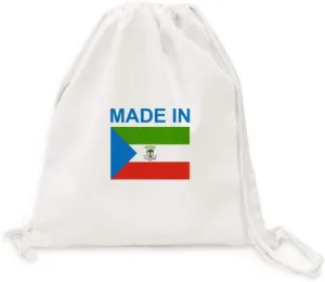 Made In Equatorial Guinea Country Canvas Drawstring Backpack Travel Shopping Bags
