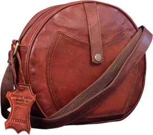 Madosh, Semi-Circle Shape Crossbody Purse Soft Leather Round Crossover Bag Women Shoulder Slingbag