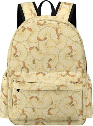 Maggot Beetle Larva Lightweight Travel Laptop Backpack Camping Daypack with Side Pockets for Shopping Work University