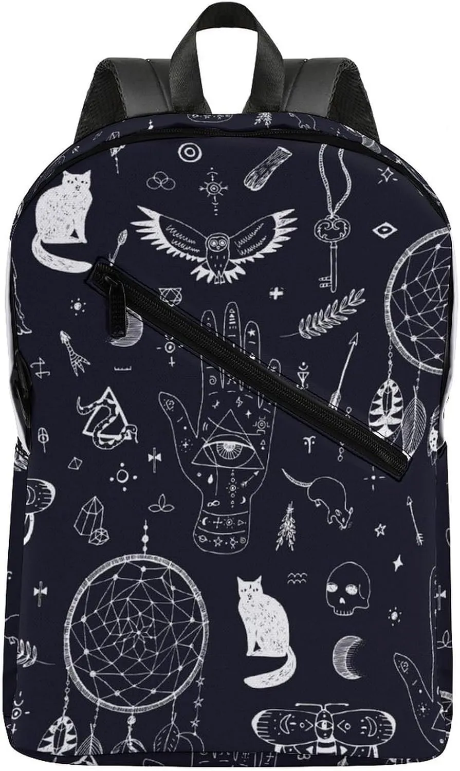 Magic Attributes, Animals and Things Cute Travel Laptop Backpack Casual Daypack with Side Pockets for Book Shopping Work University