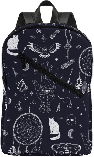 Magic Attributes, Animals and Things Cute Travel Laptop Backpack Casual Daypack with Side Pockets for Book Shopping Work University