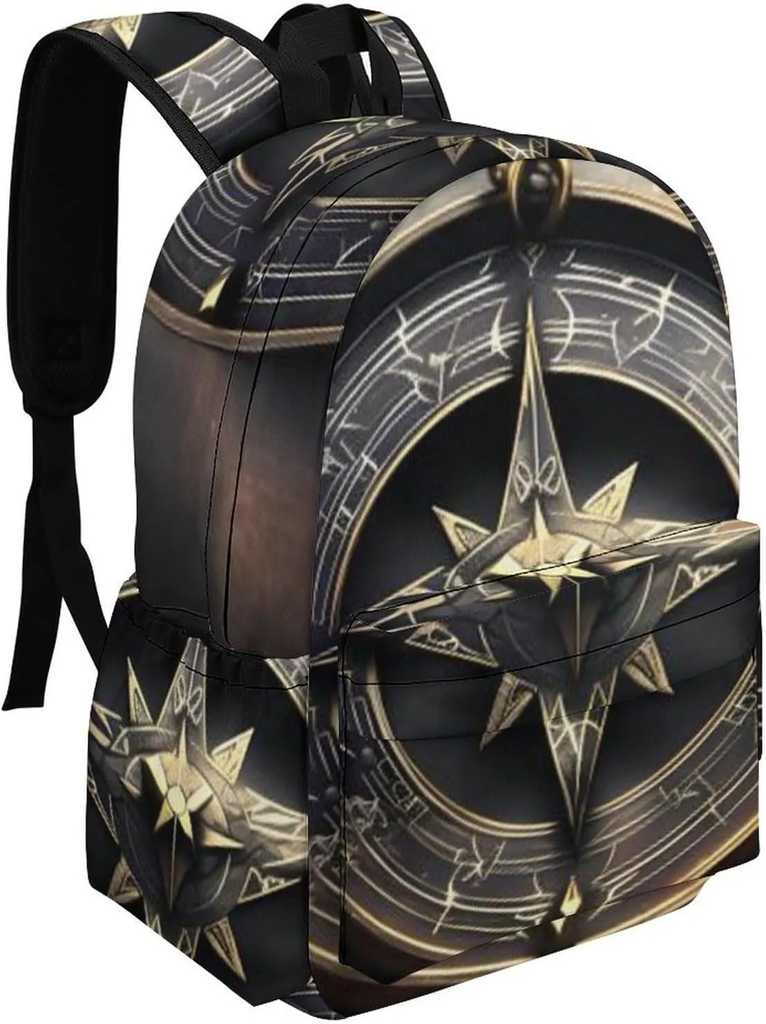 Magical Design Norse Runes Compass Print Laptop Backpacks Casual Shoulder Bag Travel Daypack Fashion for Men Women