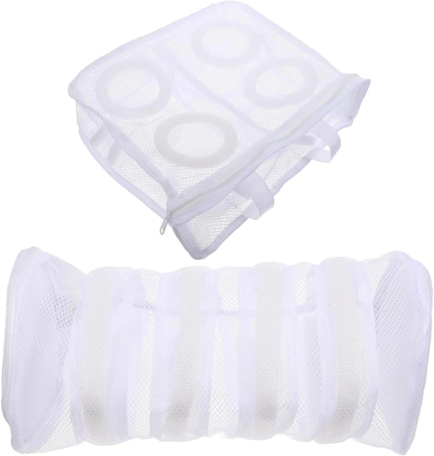 MAGICLULU 2pcs Shoe Wash Bag Laundry Bag Odor Reducing Shoe Bag Shoe Storage Bags Reusable Laundry Bags Casual Sneakers Lingerie Laundry Bag Anti-deformation Drying Bag White Polyester Mesh