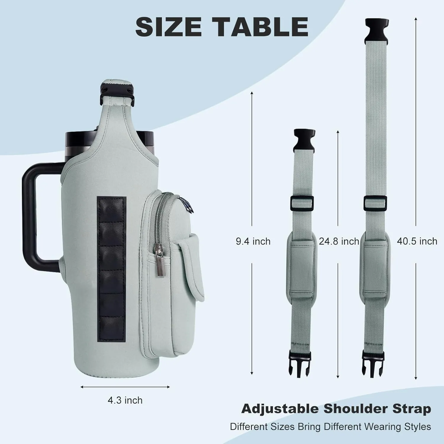 Magnetic Gym Bags for Men & Women – Magnetic Bag Company Water Bottle Sling Bag for Stanley Cups | Water Bottle Holder with Card Pockets, AirPod Case for Fitness, Hiking, Workouts (Gray)