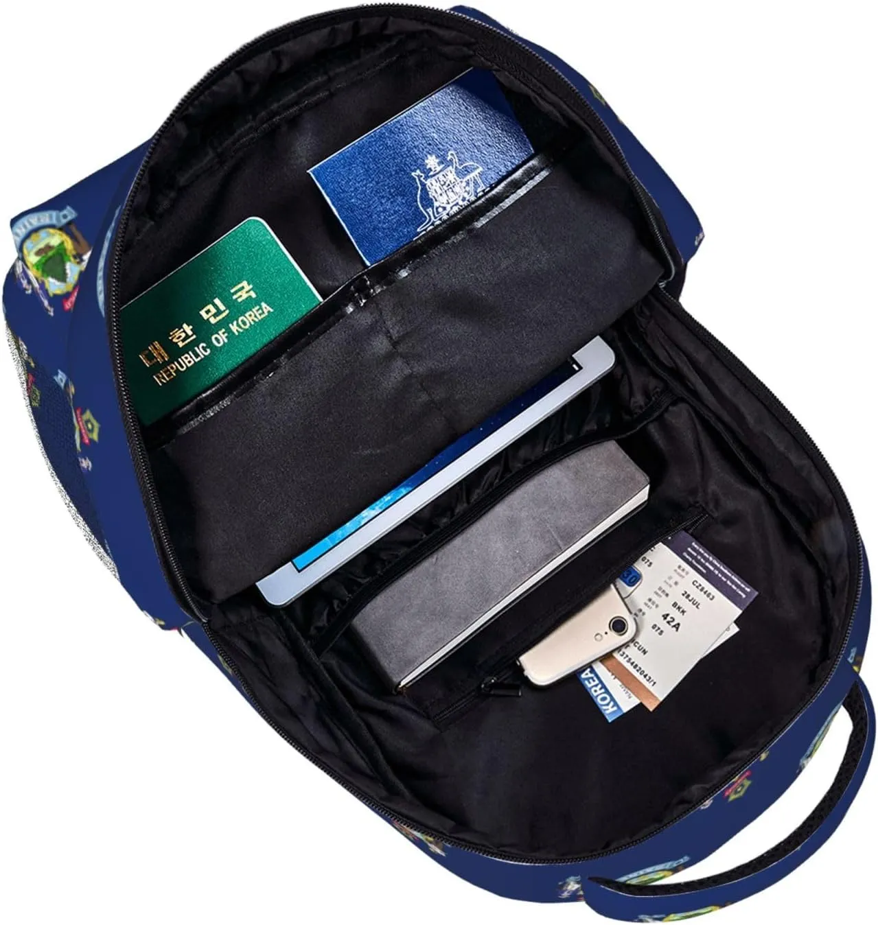Maine State Flag Backpacks For Women Men,Travel Laptop Back Pack 16.5 Inch,Work Bag Personal Item Book Bags