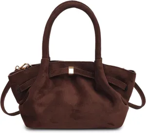 Makukke Suede Tote Bag for Women, Hobo Bag Small Crossbody Handbag Women Vintage Shoulder Bag Purse for Work Office Travel